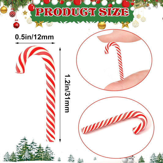 80pcs Mini Christmas Candy Cane for Crafts Fake Candy Canes Ornaments Decorations Xmas Table Scatters Red and White Candy Vase Filler for Decorations Party