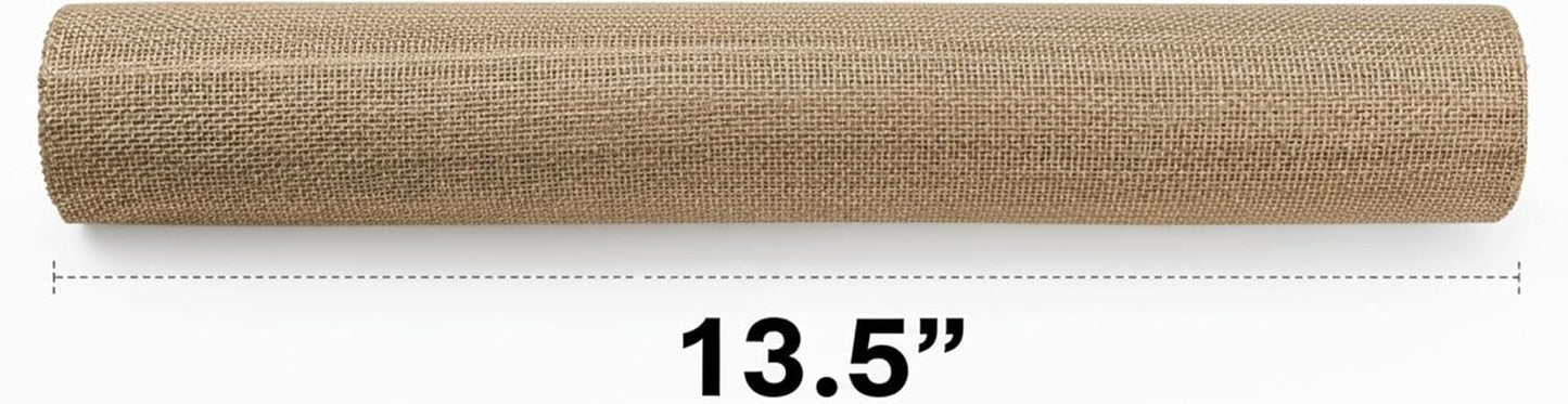 PapaKit Sparkle Metallic Gold Stripes Faux Burlap No-Iron Table Runner 13.5" x 36ft (12 Yard) for Holidays, Wedding Decoration, Parties and Everyday Décor