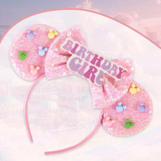 FANYITY Mouse Ears, Sequin Mouse Ears Headband for Girls Women Halloween Birthday Party