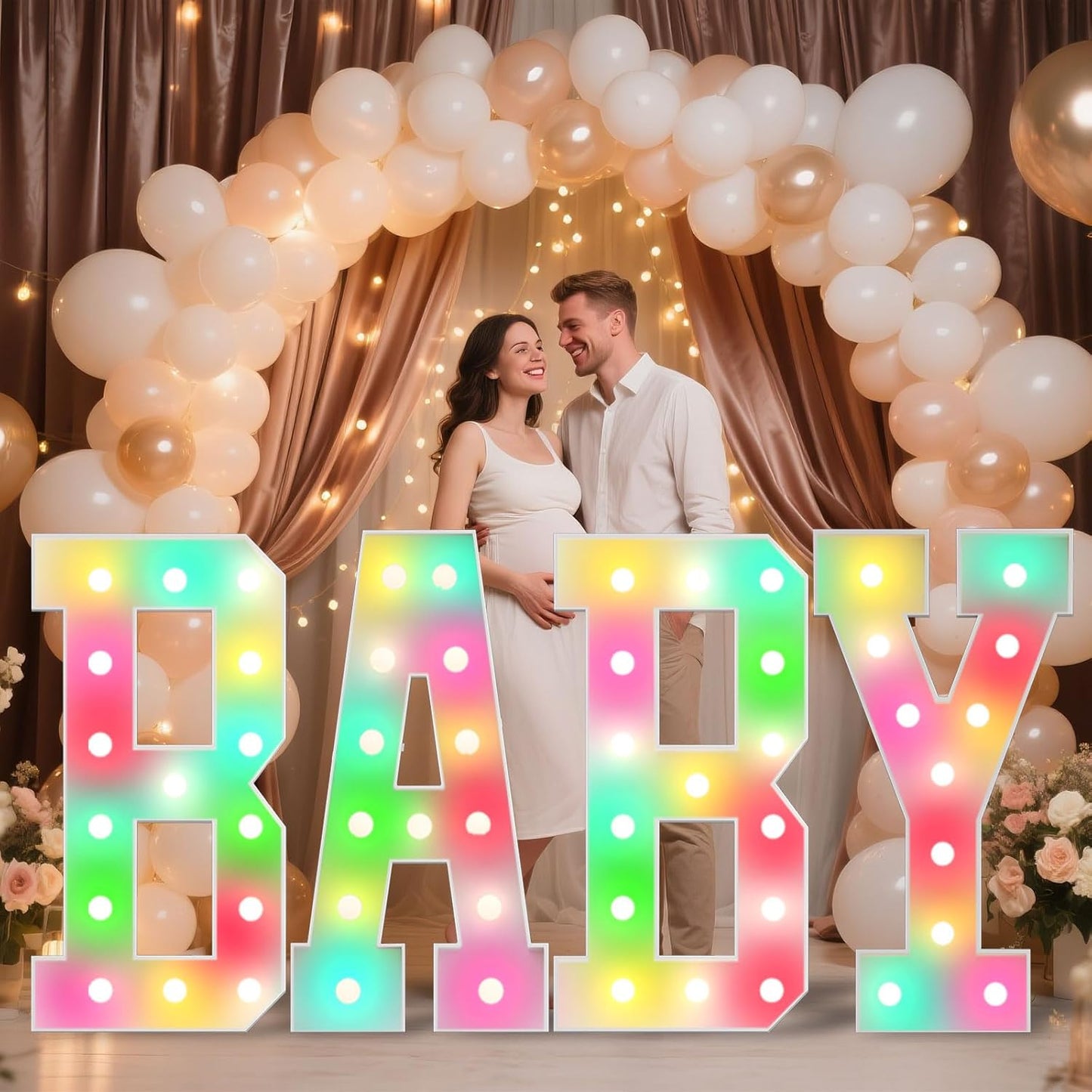 Ledido 4FT Marquee Light Up Letters, 34 Colors Changing Marquee Letter 4 Feet Tall with Remote, Big Letters for Party Wedding Graduation Birthday Decorations, Large Light Up Letter K