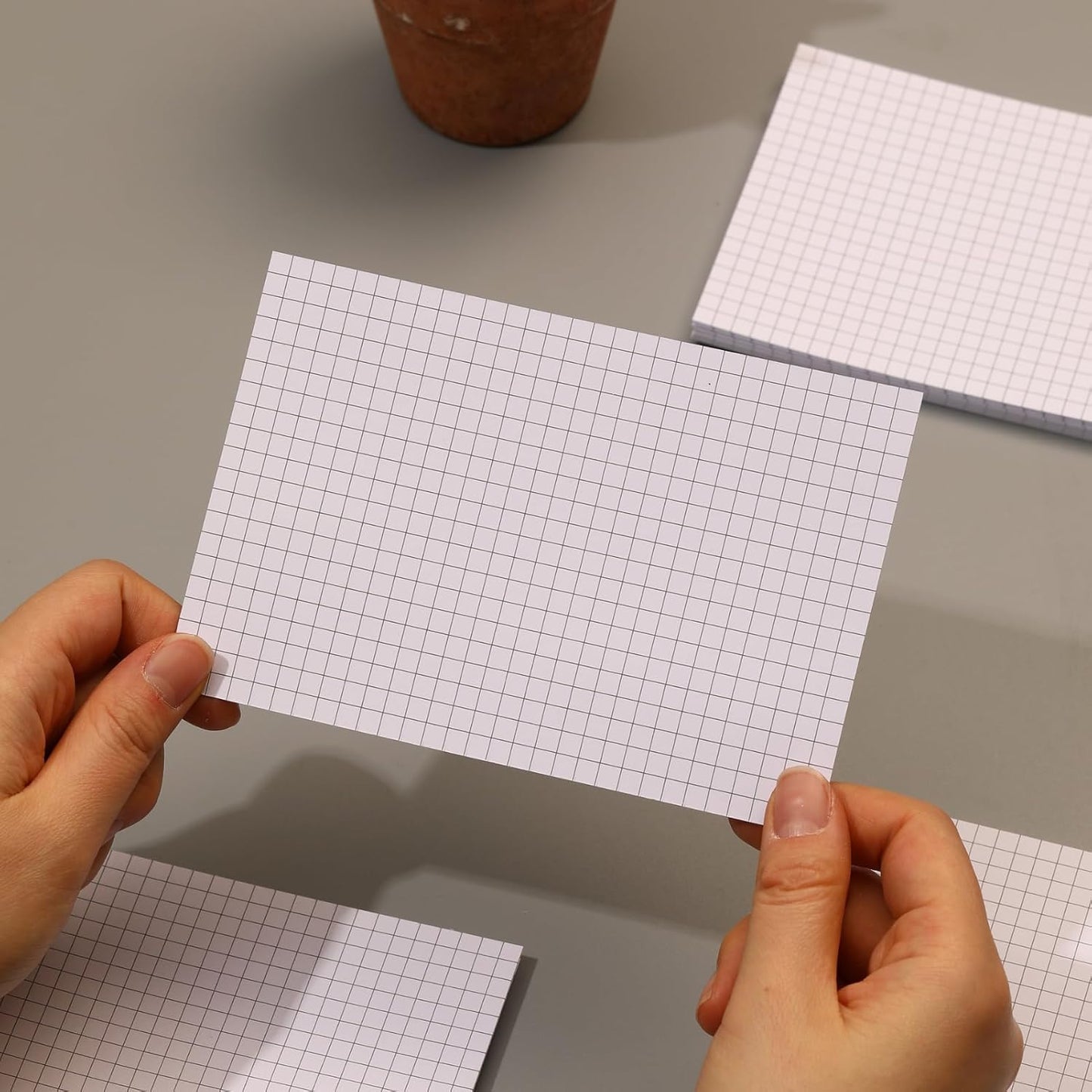 Extra Heavyweight Grid Index Cards 4x6 Inch 92lb Weight Double Sided Graph Ruled Notecards Thick Flash Cards for Note-Taking, Studying, and Organization, Ideal for School, Home and Office - 50 Count