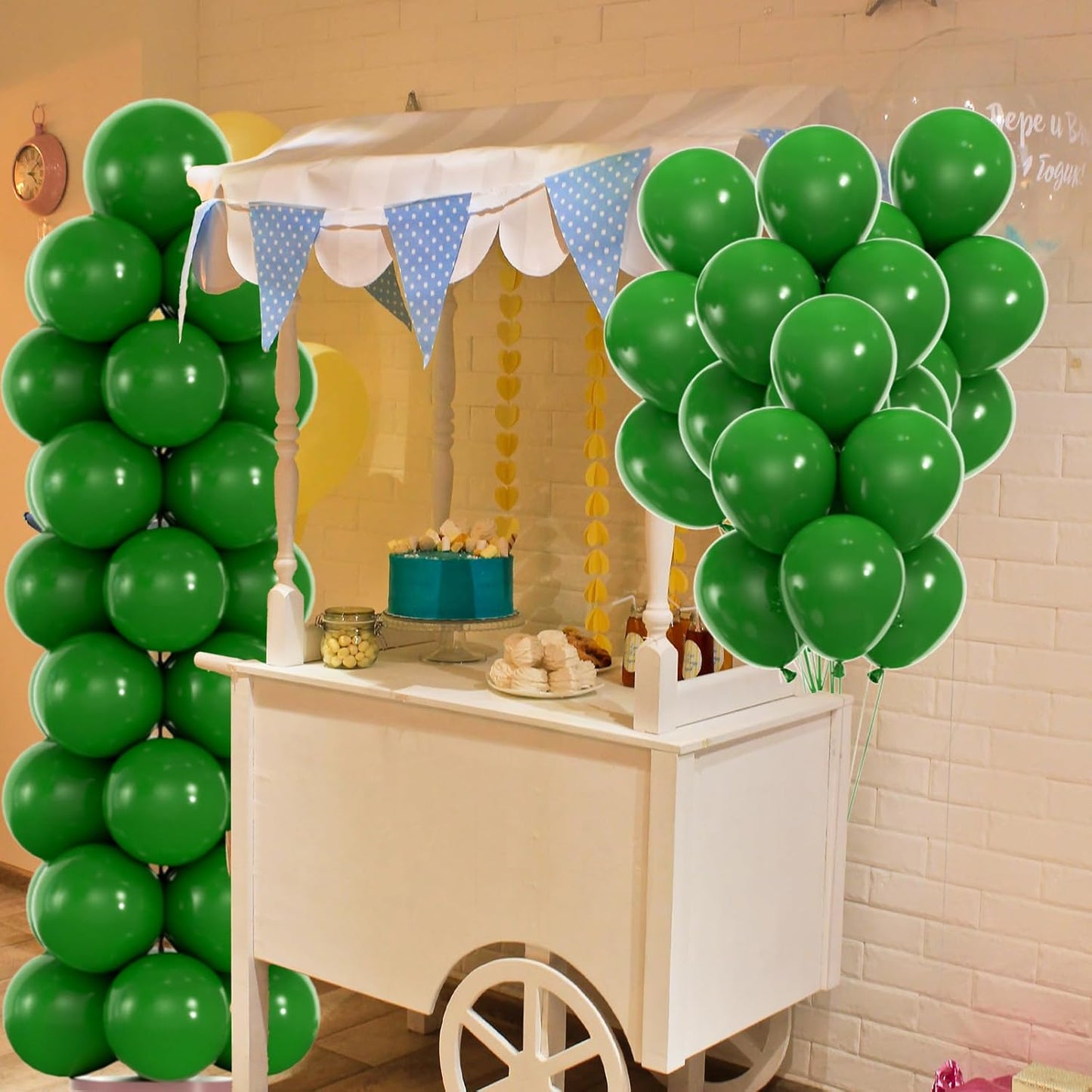 50pcs Dark Green Balloons, 12inch Matte Emerald Hunter Forest Green Balloons for Birthday Christmas Graduation Dinosaur Jungle Theme Party Decorations (With Ribbon & Glues)