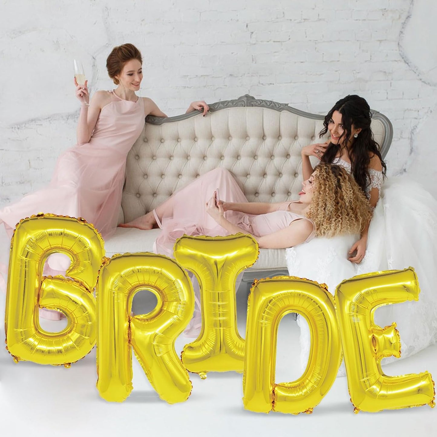 40 Inch Gold BRIDE Balloons Giant Bride Letter Foil Balloon Bachelorette Party Decorations Gold Bridal Shower Balloons Bachelorette for Bridal Shower Decorations Bride To Be Balloon Wedding Decoration
