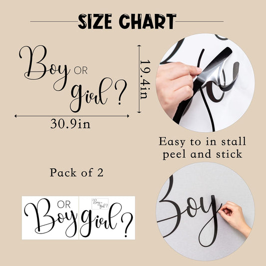 Boy Or Girl Decal - Baby Shower, Gender Reveal Party Decoration Supplies Wall Stickers, Boy Or Girl Sign Balloon Arch and Party Backdrop Decoration Wall Decals