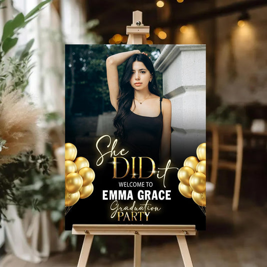 Personalized 2025 Graduation Party Welcome Sign, Minimalist Grads Decor, Class of 2025 Graduation Party Poster, Custom Graduation Party Sign, Congrats Grad Decorations Design 6