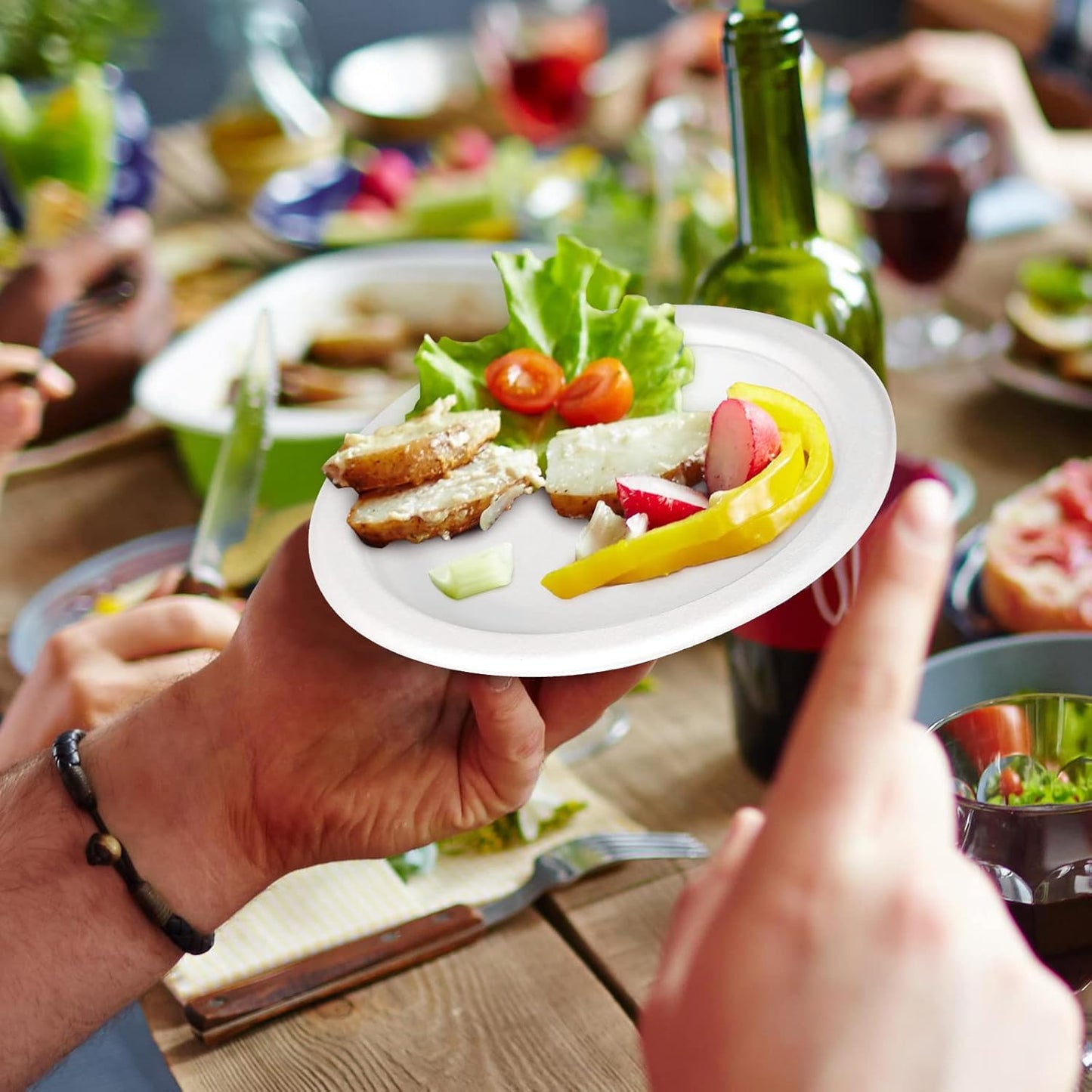 6 inch Paper Plates - 100 Pack, Compostable, Small White Plates for Dessert, Cake, Appetizer
