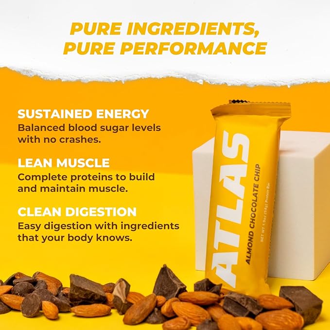 Atlas Bar – 20g Protein, 1g Sugar, 0g Seed Oils, 0g Sugar Alcohols (Variety Pack, 12 Count)