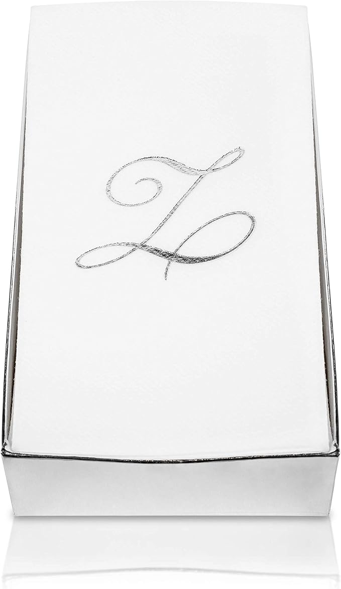 AH AMERICAN HOMESTEAD Disposable Hand Towels for Bathroom - Guest Bathroom Essentials -Bathroom Paper Towels for Guests - Monogrammed Disposable Napkins - Wedding Napkins in Paper Towel Tray (Gold, S)