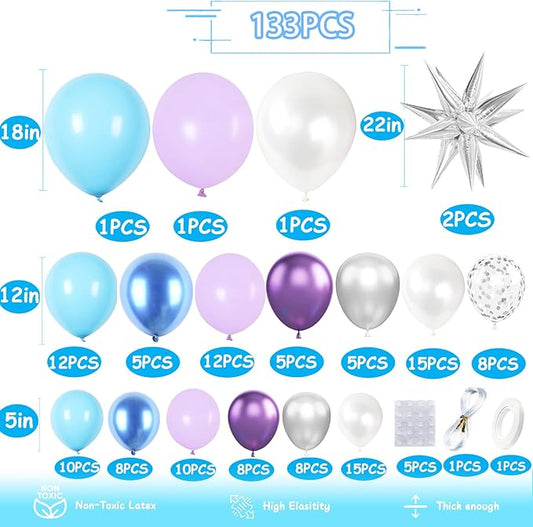 KARLURE Purple and Blue Balloon Arch Garland Kit for Girls Princess Birthday Party Baby Shower Anniversary Decorations