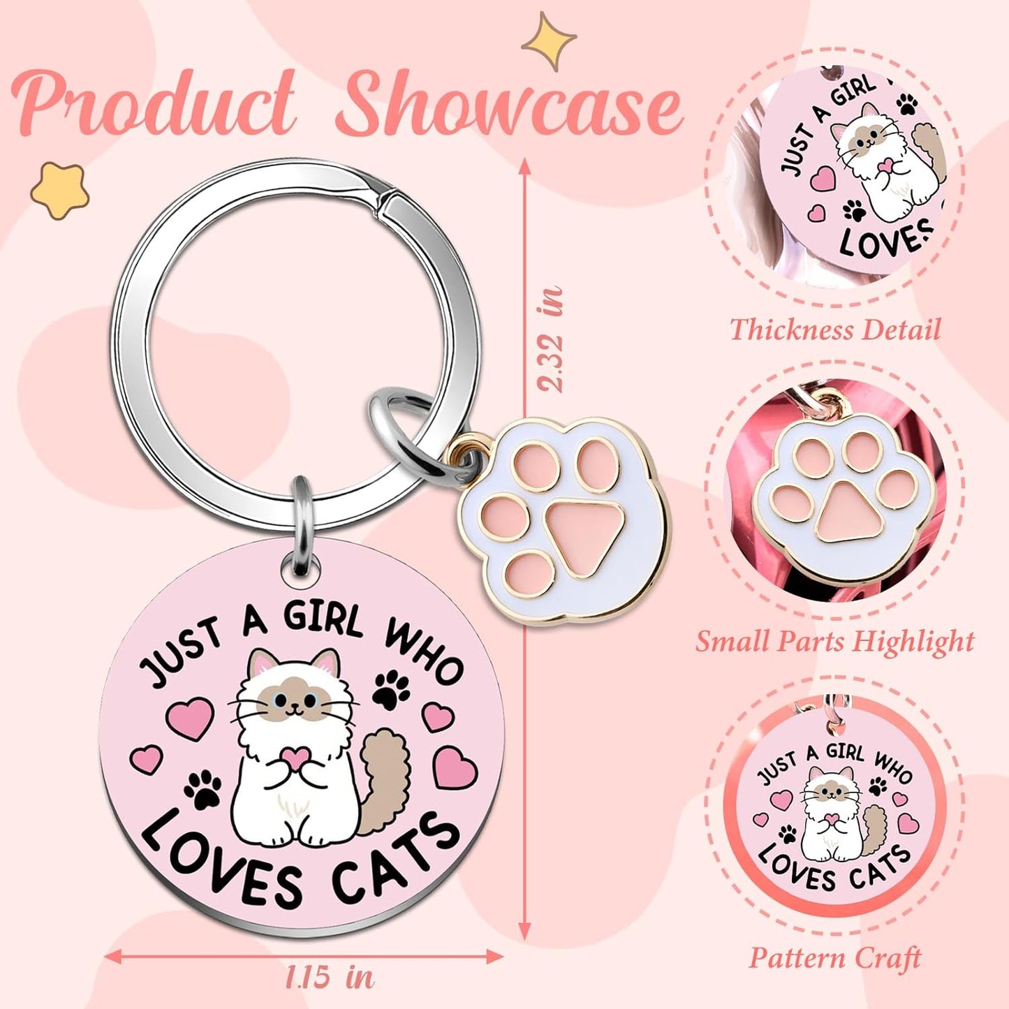 Cat Mom Gifts Cats Themed keychain Cats Lovers Gifts for Women