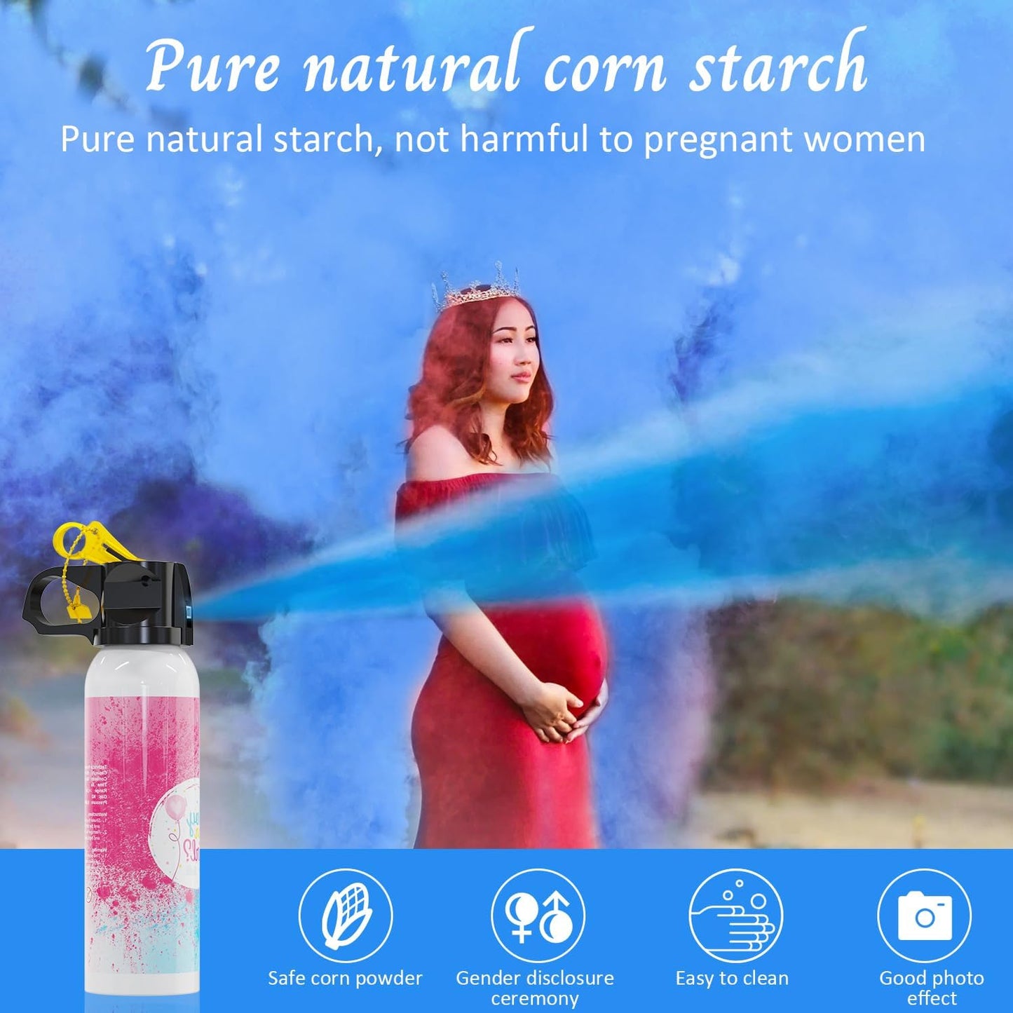 Gender Reveal Fire Extinguisher Color Blasters: 2 Pcs Blue Blaster Only for Baby Boy with Blue Smoke suitable for Gender Reveal Party Decorations