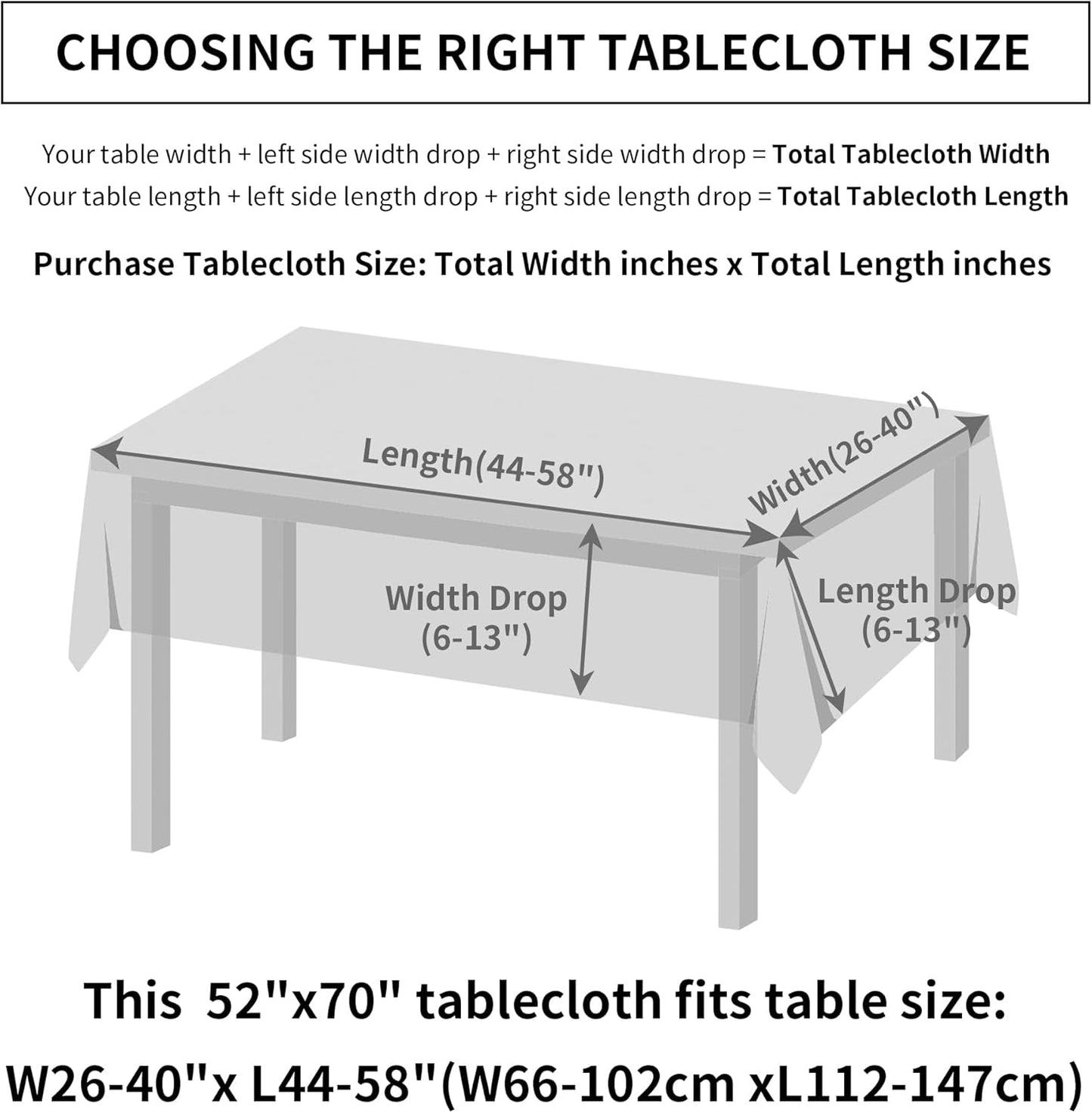 Linen Textured Rectangle Tablecloth, Slubby Lightweight Table Cloth 52 x 70 Inch, Water Resistant Stain Resistant Farmhouse Burlap Table Cover for Kitchen Dining Room