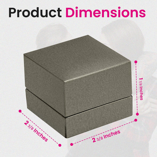 Novel Box Silver Jewelry Box for Earrings 2.37x2.37x1.87 Inches - Earring Gift Box for Proposal Wedding Engagement - Faux Leatherette Jewelry Display Box - Gift Presentation Boxes for Earrings