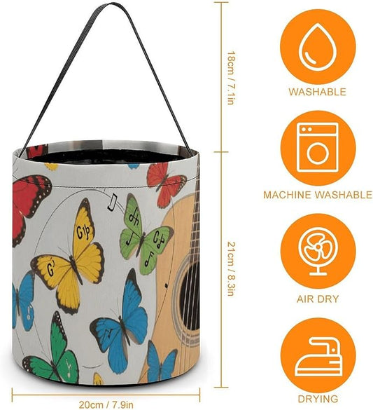 Halloween Candy Bucket - Guitar And Butterfly Trick Or Treat Candy Bag, Gift Bag for Party Favor Supplies