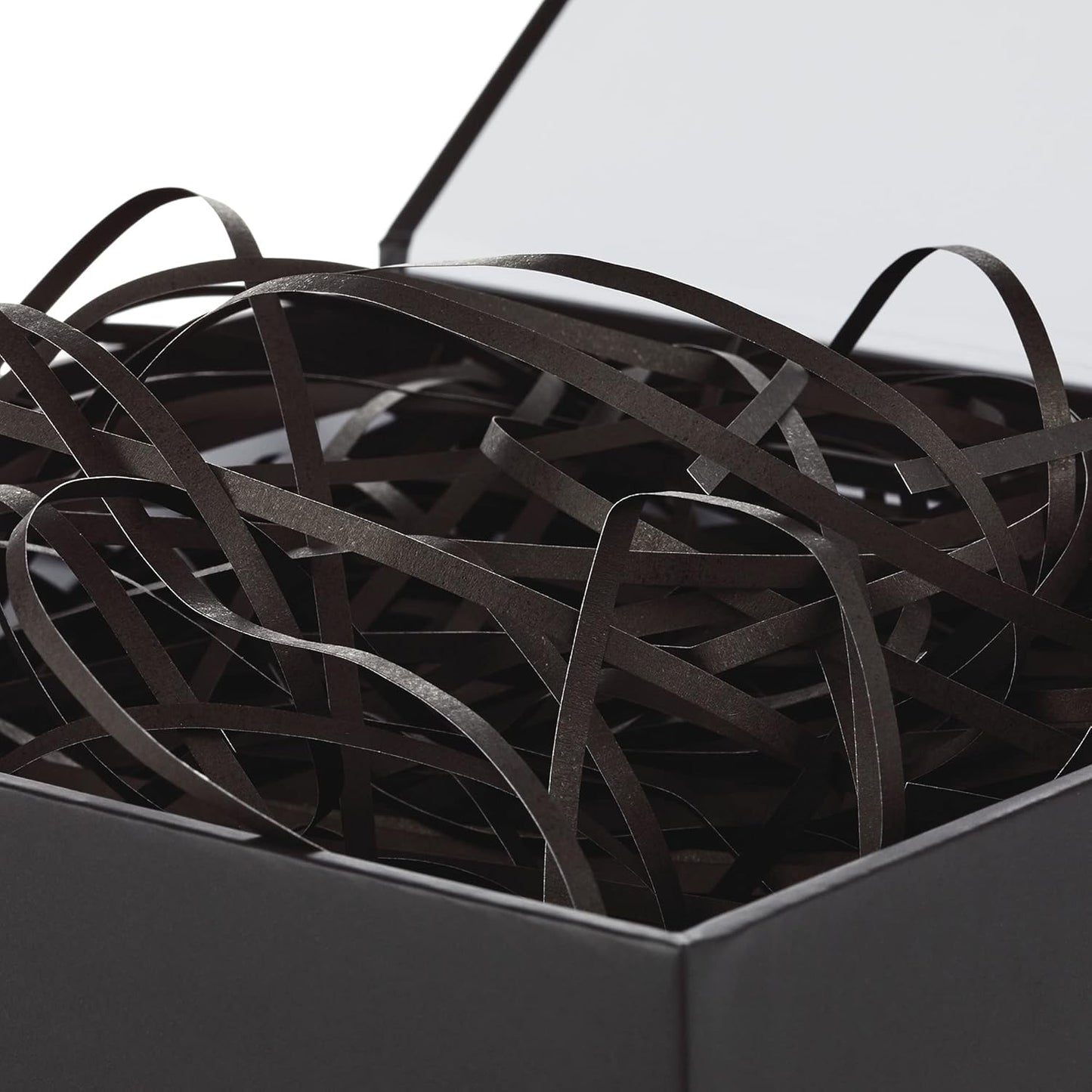 Hallmark Medium Gift Box with Lid and Shredded Paper Fill (Black 7 inch Box) for Weddings, Graduations, Birthdays, Father's Day, Groomsmen Gifts, All Occasion (Pack of 12)