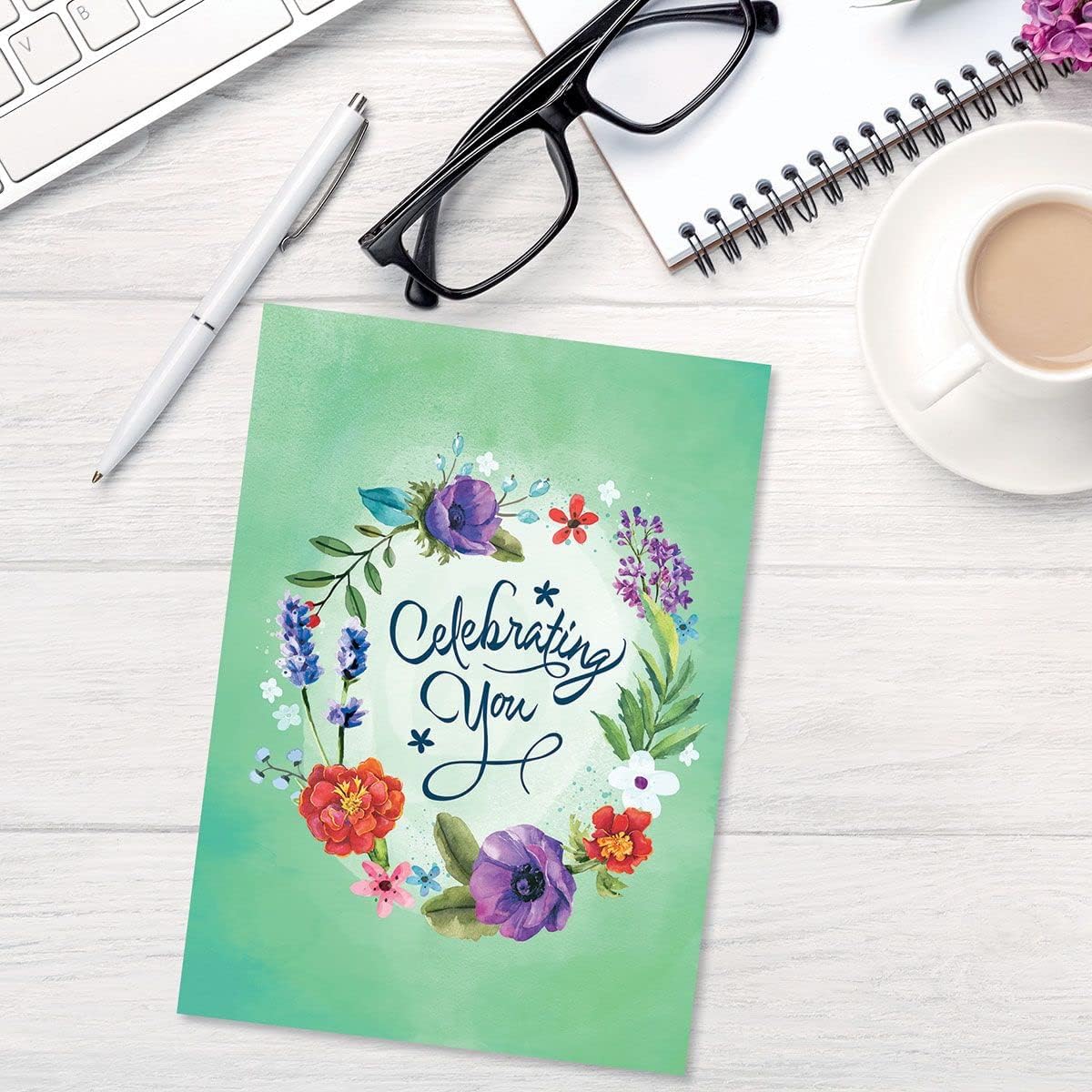 Happy Together Anniversary Greeting Cards - Set of 8 (4 Designs), 5 x 7 Inches, Sentiments Inside