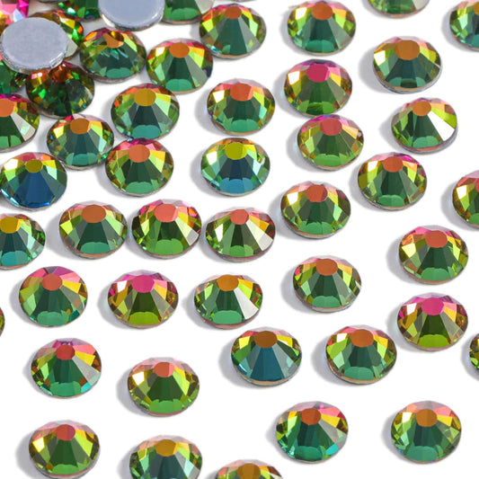 Beadsland Hotfix Rhinestones, 2880pcs Flatback Crystal Rhinestones for Crafts Clothes DIY Decorations, Rainbow, SS8, 2.3-2.5mm