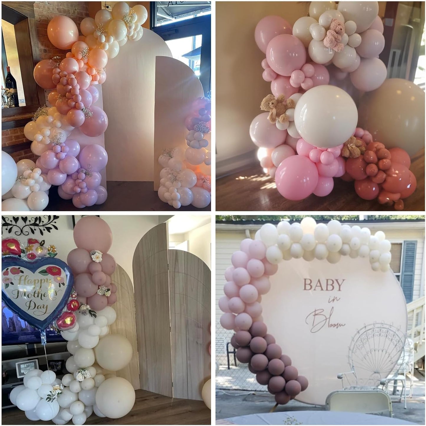 Pink Balloons, 12 Inch 30 Pcs Boho Blush Pink Party Balloon Dusty Rose Nude Pink Balloons Retro Vintage Pink Latex Helium Balloons for Girls Baby Shower Anniversary Wedding Birthday Party Decor