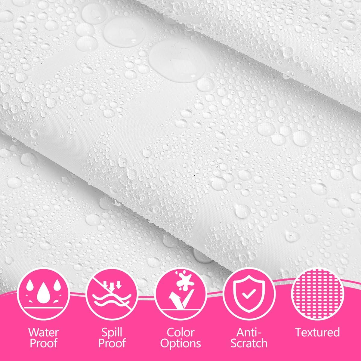 Disposable Plastic Tablecloth White 54x108 Inch, 5-Pack Waterproof Rectangular Table Cover for Parties, Picnics, Dining Protection