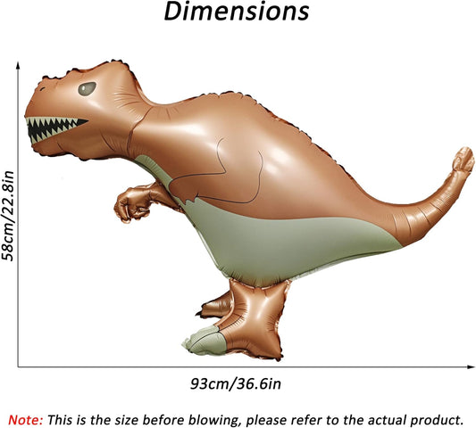 Matte Self Standing Dinosaur Tyrannosaurus Animal Balloons Cute inflatable dinosaur Foil Balloons for Dinosaur themed Three Rex Birthday Party Boy Kids Adults Birthday Party Supplies Decor