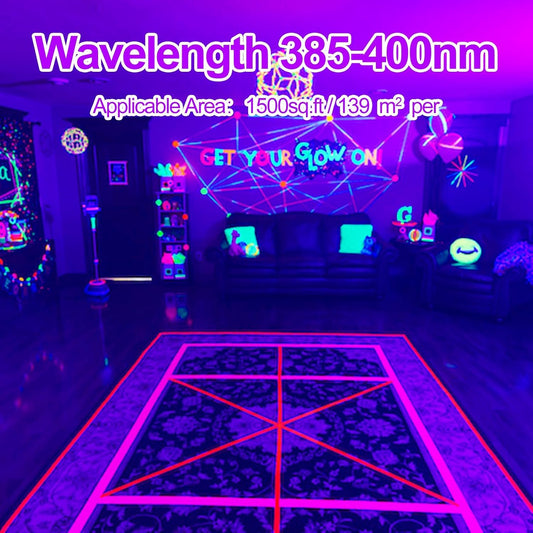 120W LED Black Light Bar, 10FT Cord & Switch, Aluminum Shell, YIAYETOG IP66 Waterproof Black Lights for Large Space, Glow Party, Halloween, Body Paint, Yard, 3 Pack