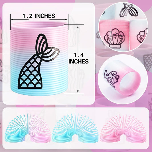 Cocurb 84 Pack Mini Ocean Spring Toys, Magic Fidget Stress Coil Bulk Rainbow Springs for Party Favor Carnival Prize Birthday Goodie Bag Stuffers for Kids Boys Girls