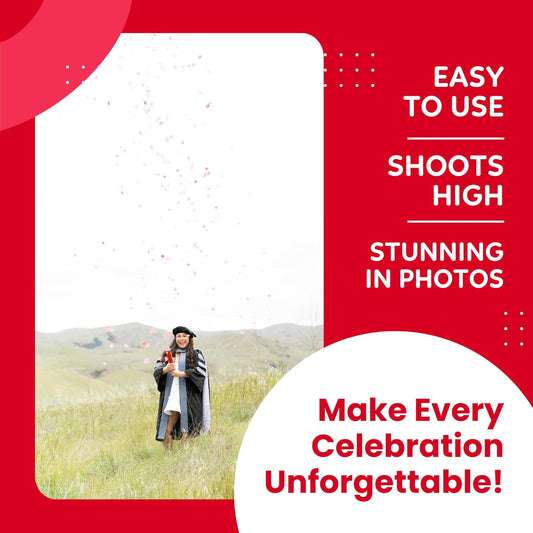 2 Pack Confetti Cannon Confetti Poppers | Biodegradable Red Confetti | TUR Party Supplies | Launches Up to 25ft | Giant (12 in) | Party Poppers for Graduation, Birthdays, Weddings, and Memorial Day