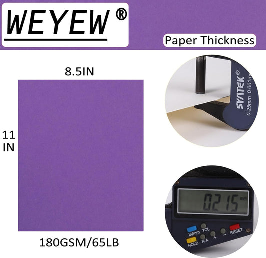 Purple Cardstock 8.5 x 11 Thick Paper, 40 Sheets 65 LB/180 GSM, Cardstock Printer Paper for Invitations, Menus, Wedding, DIY Cards, Kids School Supplies
