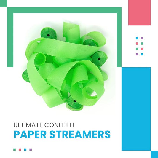 Tissue Paper Streamers in Launcher Sleeve, Light Green Color (20 Streamer Rolls per Sleeve)