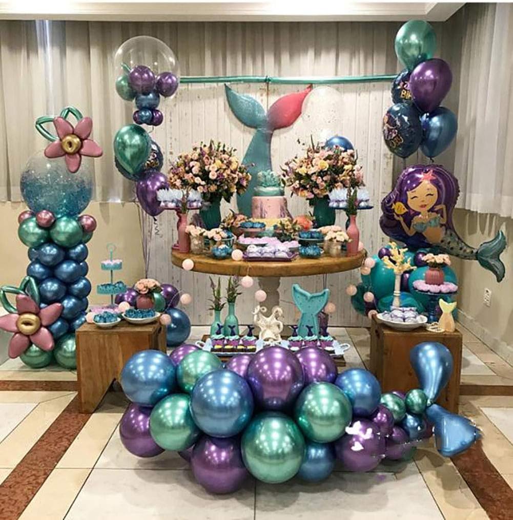 10pcs 18 inch Metallic Green Balloons, Thick Latex Chrome Helium Balloons for Birthday Family Party Wedding Party Baby Shower Decoration Supplies