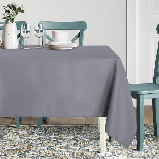 sancua Square Tablecloth - 60 x 60 Inch - Water Resistant Spill Proof Washable Polyester Table Cloth, Decorative Fabric Table Cover for Dining Tables, Buffet Parties and Camping, Light Grey