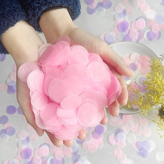 Tissue Paper Confetti 5000 Pieces Pink Round Confetti 1 inch Paper Circle Confetti Dots for Table Wedding Birthday Party Decoration