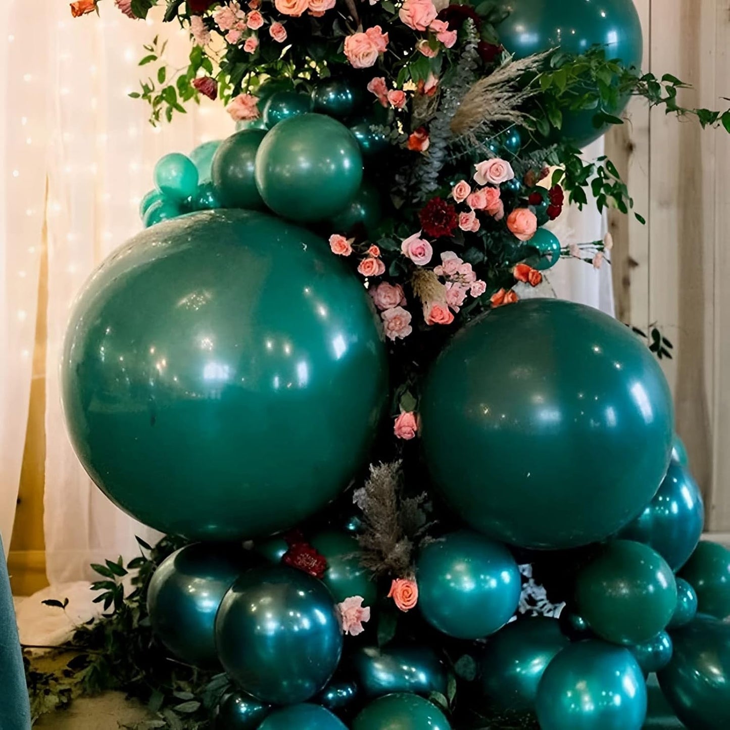 105pcs Dark Green Balloons 12inch Hunter Green Balloons for Birthday Dinosaur Baby Shower St. Patrick's Day Summer Jungle Forest Safari Party Decorations
