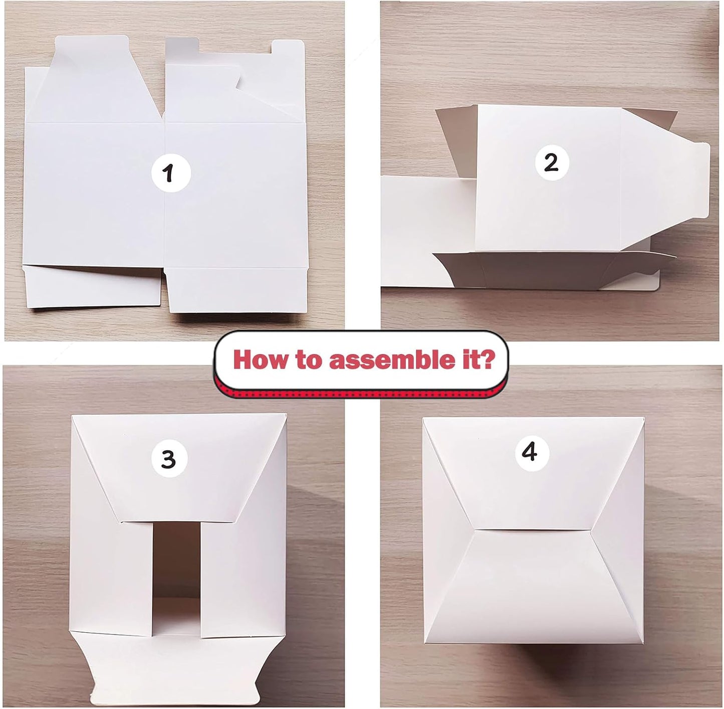 SHIPKEY 10 Pcs White Cardboard Gift Boxes with lids | 6x6x6inch Square Boxes | Medium Gift Boxes Suitable for Party, Wedding, Christmas, Holidays, Birthdays and All Other Occasions