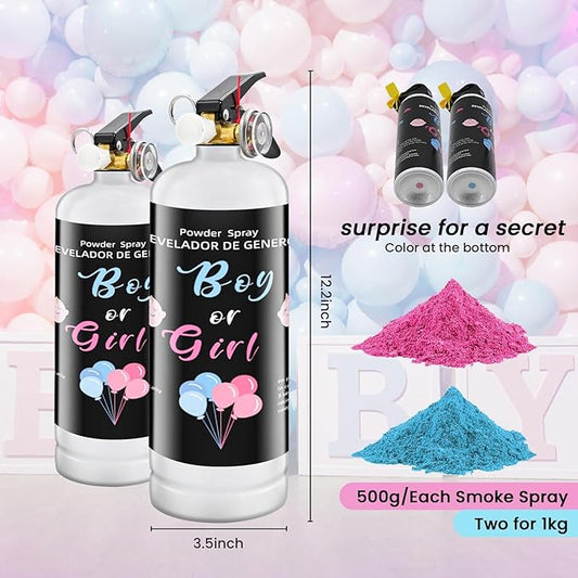 Gender Reveal Fire Extinguisher Smoke Powder for Gender Reveal Party Ideas 1 Pink 1Blue Large Gender Reveal Smoke Powder with Tissue Safe Powder Boy Girl Fire Extinguisher Baby Gender Reveal
