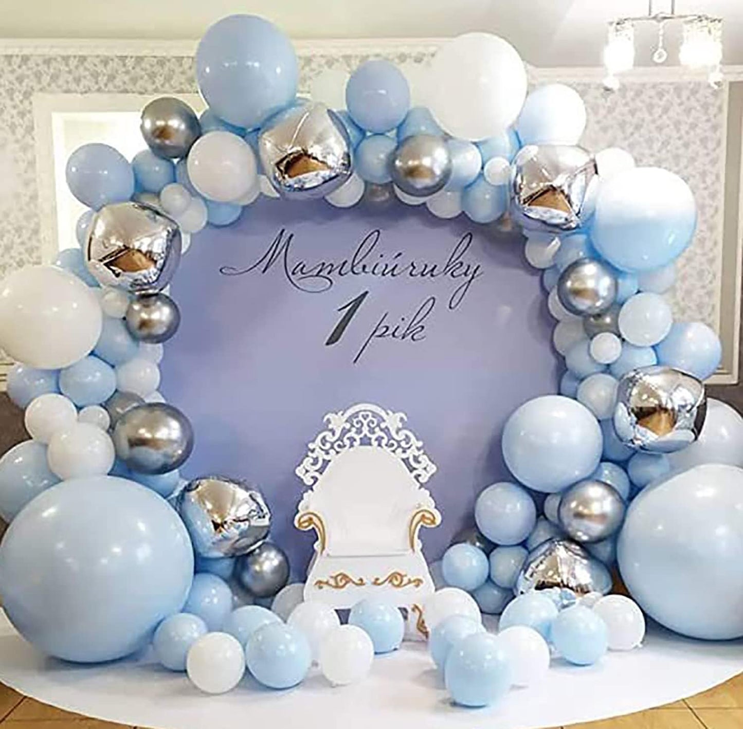 KALOR 10 Inch Pastel Blue Balloons, 100 Pcs Latex Helium Macaron Balloons for Kid's Birthday Party Baby Shower Wedding Graduation Graduation Party Decorations