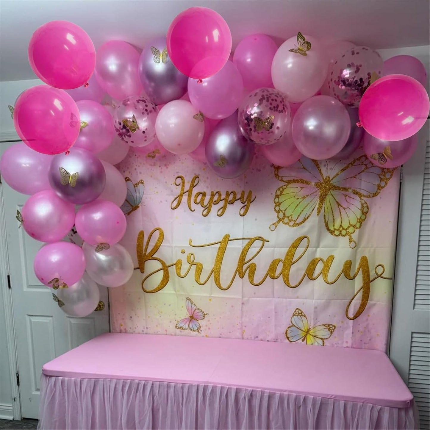 Hot Pink Balloons Set – 60 Pcs 12 Inch Macaron Baby Pink Confetti Latex Balloons for Birthday & Baby Shower