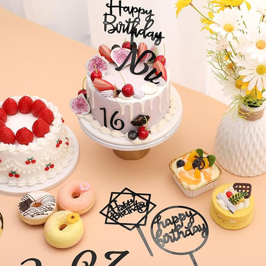 Teenyyou 68 Pcs Acrylic Alphabet Number Cake Topper 0-9 Number and A-z Letters Personalized Cake Picks Decor DIY Name Cupcake Toppers Christmas Wedding Baby Shower Party(Black)