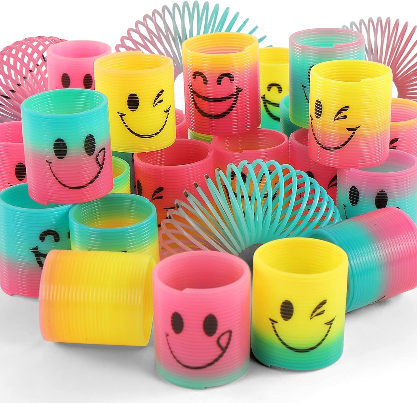 72 Pack Spring Rainbow Magic Fidget Stress Coil Mini Springs Bulk Toys for Party Favor Carnival Prize Birthday Goodie Bag Stuffers for Kids Boys Girls… (72)