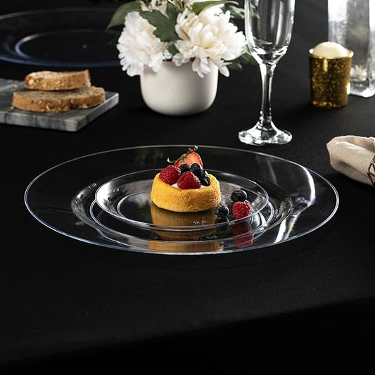 13'' Party Chargers Large Plates & Platters Great for Elegant Party's Weddings Tableware Great for Serving dish Clear, Pack of 6