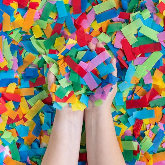Ultimate Confetti, Multicolor Biodegradable Confetti - Rectangular Fluttering Tissue Paper Confetti for Cannon and Launcher use - Best for Gender Reveal, Birthday, Wedding, and Parties - 1 lb, 16 oz