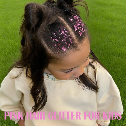 Pink Hair Glitter Stick, Chunky Sequins Body Face Glitter Singer Concert Outfits For Women,Halloween Body Paint for Kids,Waterproof Shimmer Music Festival Pink Out Accessories for Spirit Week