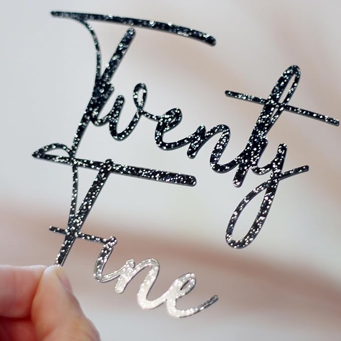 Acrylic Cake Topper Charm – Custom Flat Acrylic Cake Topper for Personalized Birthdays, Elegant Script Cake Charm, Mini Cake Decoration for Milestone Celebrations