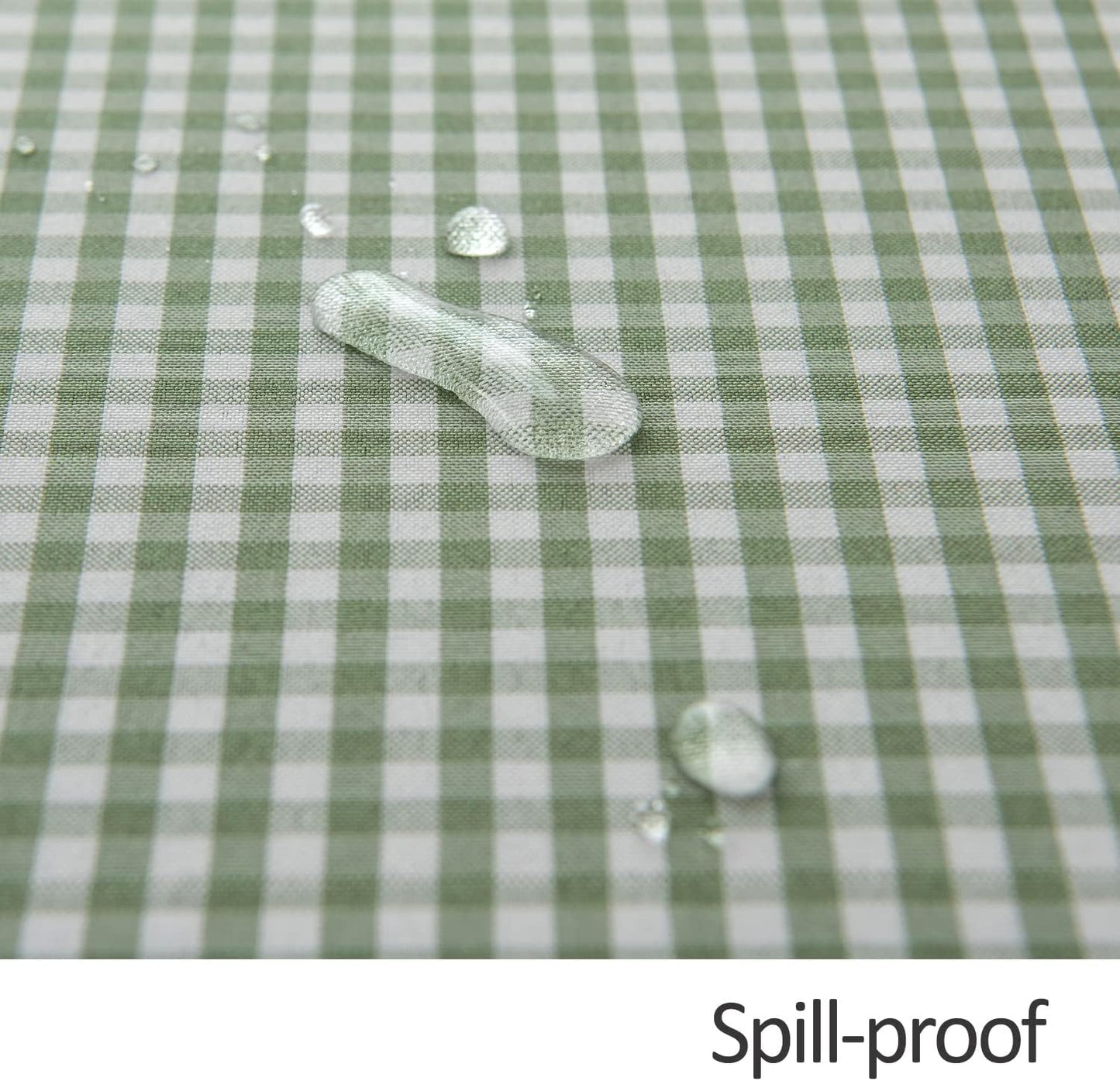 maxmill Checkered Rectangle Dining Room Tablecloth Water Resistance Wrinkle Free Spillproof Heavy Weight Gingham Plaid Table Cloth for Banquet Parties Holiday Dinner, 60 x 84 Inch Sage White