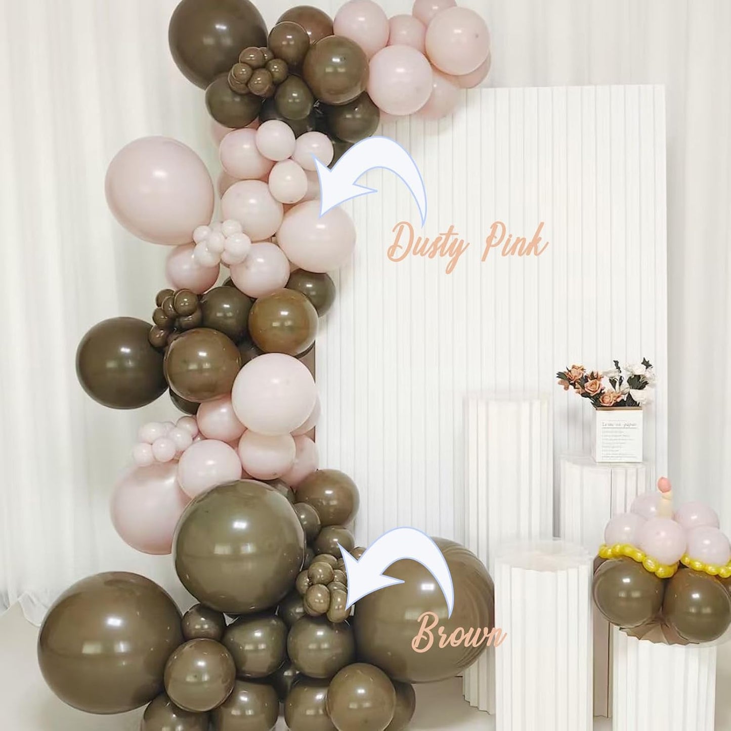 Brown Balloons, Scmdoti Brown Tan Balloons Different Sizes 18 12 10 5 Inches, Browns Balloon Garland Arch for Birthday Baby Shower Graduation Wedding Anniversary Party Decorations(DarkBrown)