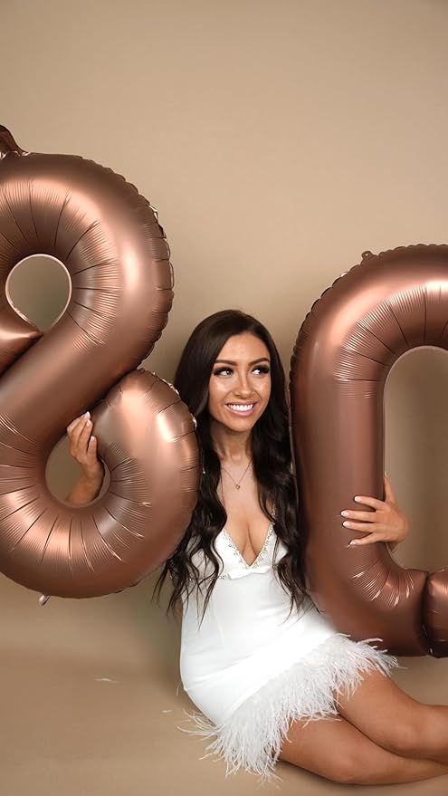 Dark Brown Number 20 Balloon 40 inch, Coffee Brown 20 Number Balloons, 20th Birthday Decorations, Chocolate 20 Year Old Girls Boys Party Supplies