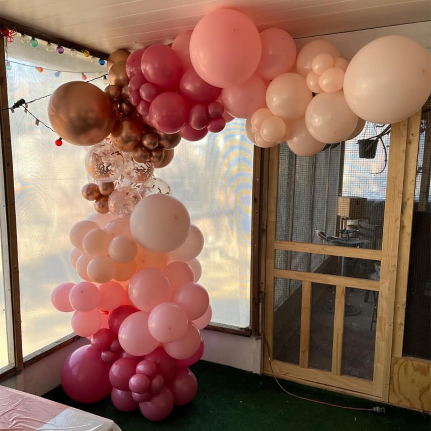 Pink Rose Gold Balloons - 60pcs 12inch Confetti Helium Latex Balloons for Arch Birthday Decorations Bridal Shower Wedding Bachelorette