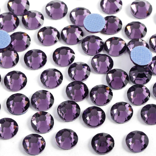 Beadsland Hotfix Rhinestones, 1440pcs Flatback Crystal Rhinestones for Crafts Clothes DIY Decoration, Tanzanite, SS20, 4.6-4.8mm