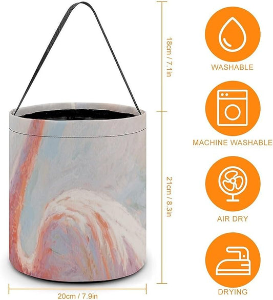 Halloween Candy Bucket - Flamingo Painting Trick Or Treat Candy Bag, Gift Bag for Party Favor Supplies