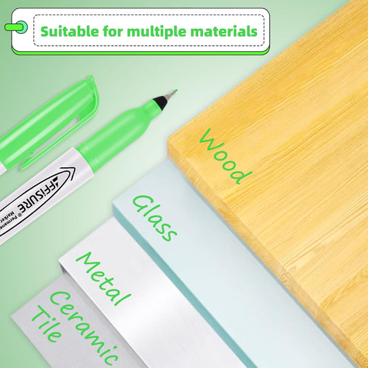 Green Ultra Fine Point Permanent Markers, 20 Pack, 0.4 mm, Precision Extra Fine Tip for Detailed Writing, Art, Crafts & Labeling on Paper, Plastic, Glass, Metal, Waterproof, Fade-Resistant Ink 